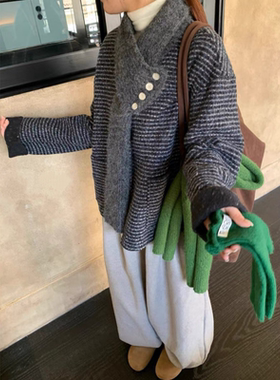 10.26~66072冬季新款韩系可拆卸围巾100高支澳毛双面羊绒大衣女