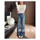 K19404春装 长裤 新款 牛仔裤 女 高腰显瘦休闲百搭四面弹微喇裤 3.5