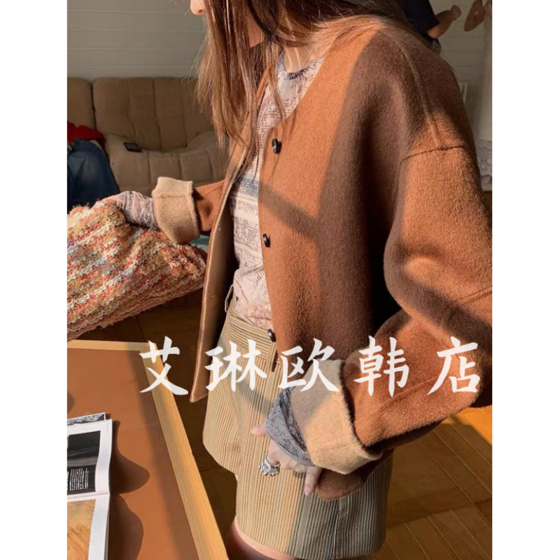 100澳洲超细羊毛双面羊绒外套