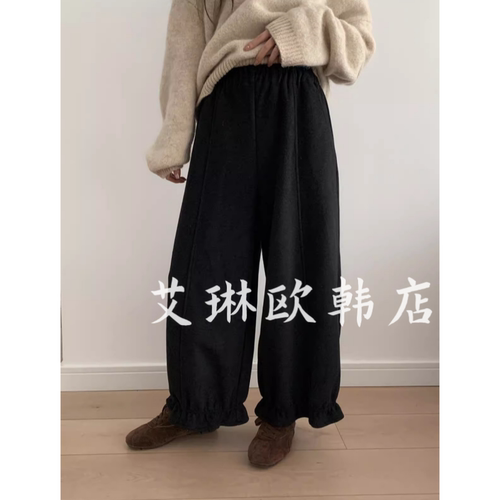 25320醋酸羊毛木耳边休闲裤