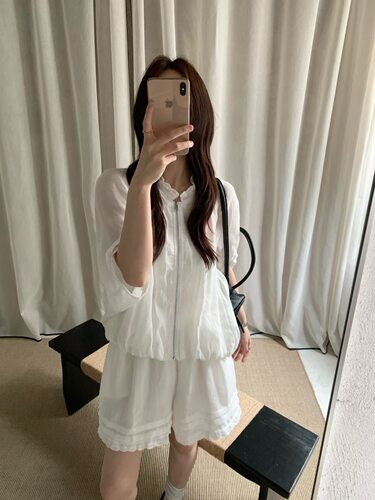 miluroom米鹿2686夏季韩版欧麻蝙蝠袖短袖外套+高腰短裤两件套