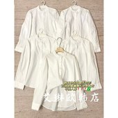 衬衫 3.4 欧货花边立领宽松休闲百搭气质全棉长袖 新款 女 6081春装