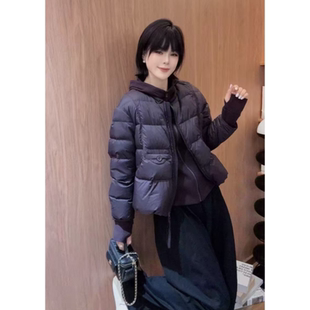 宽松休闲圆领90白鸭绒轻薄短款 新款 羽绒服外套女 608冬装 11.4