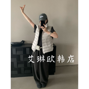 10.12 韩系简约立领轻薄90鸭绒羽绒马甲背心外套 卡蔓韩标8003冬款