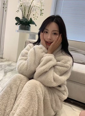 10.23李允珍liyunzhen6688冬双面珊瑚绒加厚保暖睡衣家居服套装