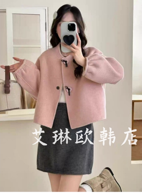 福利5578秋冬甜美小香风100澳洲超细羊毛双面羊绒大衣外套女