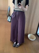 女 休闲裤 福利卡蔓OQQO MM167秋松紧腰木耳边天丝直筒裤