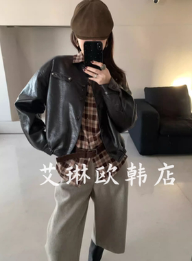 福利卡蔓诗kamanshi30515-1冬PU皮衣外套女夹棉小个子机车服