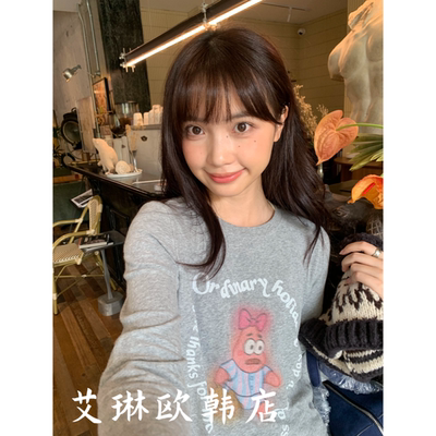 H.ONE2678秋款派大星印花T恤女