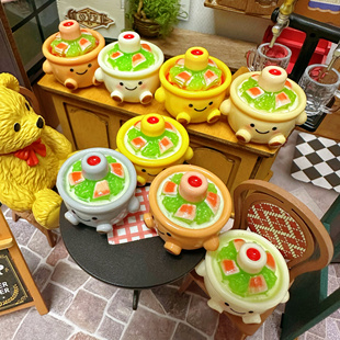 DIY高定立体仿真食玩微缩JC冬日火锅娃屋拍摄道具摆件挂件冰箱贴
