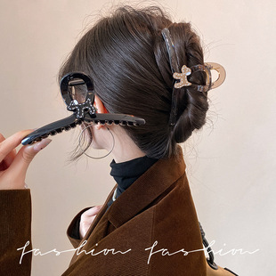 韩系可爱缝线小狗抓夹女大号鲨鱼夹后脑勺盘发精致发夹发饰