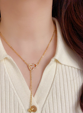 新中式国风锆石镂空葫芦流苏项链