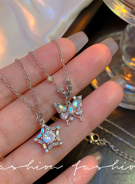 蝴蝶锆石锁骨链女轻奢小众网红