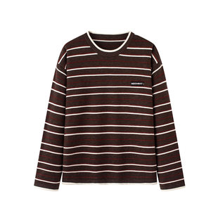 MM麦麦2025秋冬新款宽松休闲条纹绵羊毛针织衫女上衣4GB233631Q