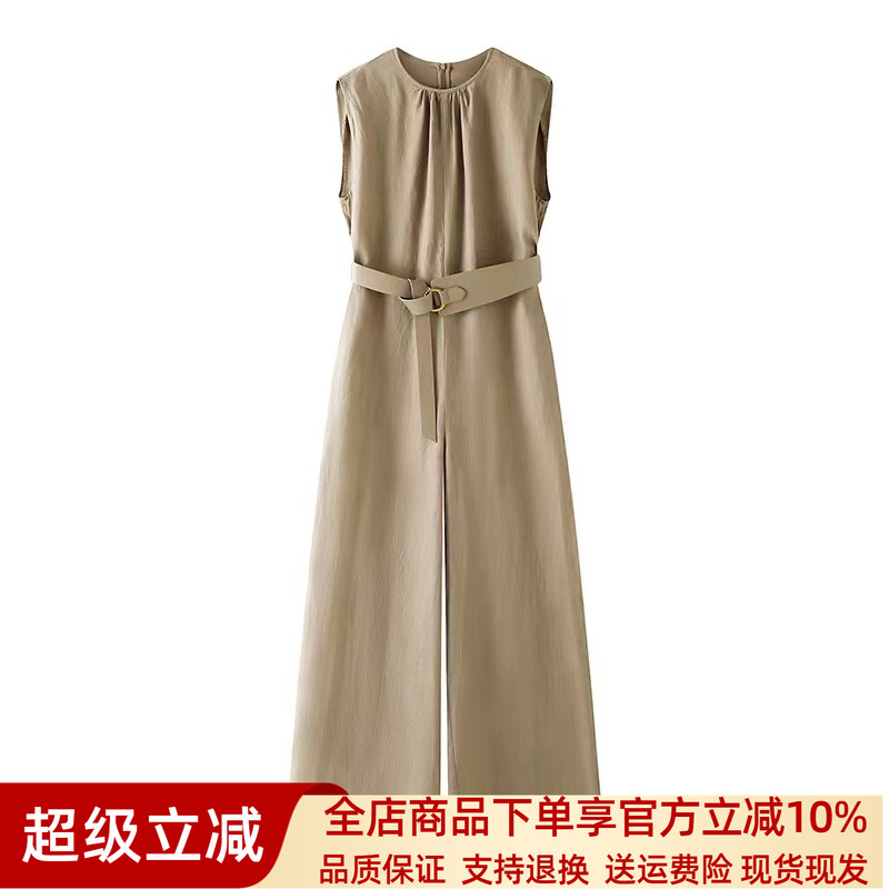 商场同款妮卡伊芙丽2025秋新款显瘦无袖腰带阔腿连体裤女50529103