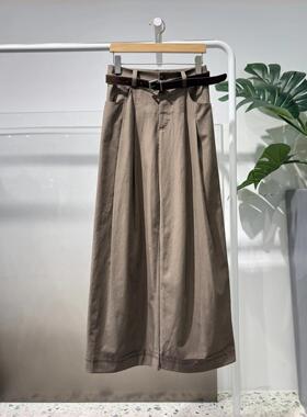 送腰带MM麦麦2026春季新款高腰阔腿山本裤休闲裤女长裤4H4151851