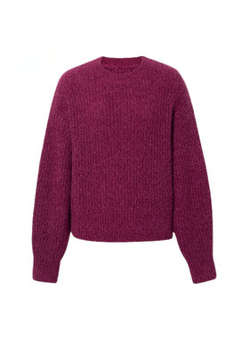 MM麦麦2025秋冬新款山羊绒蚕丝玫红针织衫毛衣女上衣5GA234431