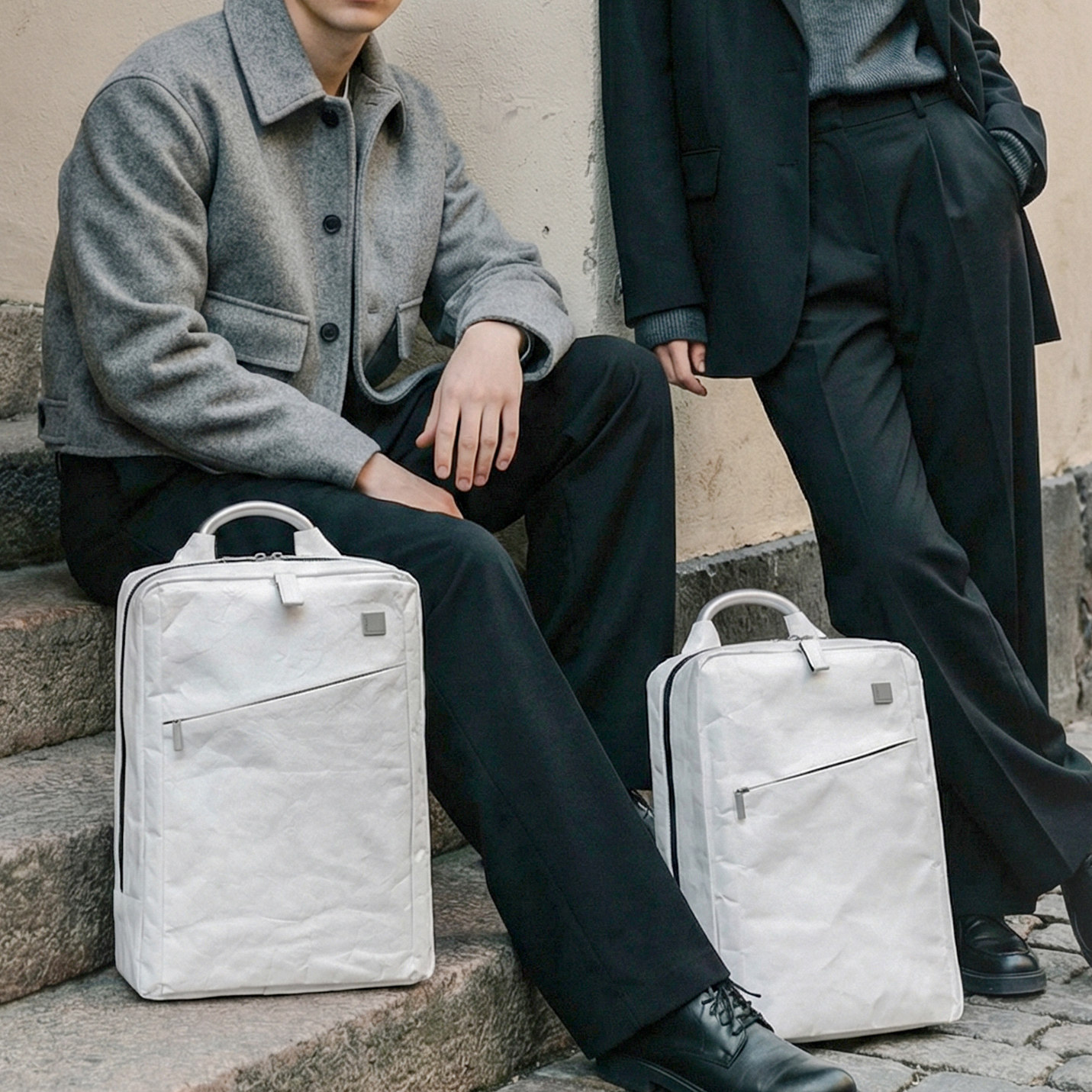 LEXON法国乐上电脑包双肩包男女生小众复古设计杜帮牛皮纸背包