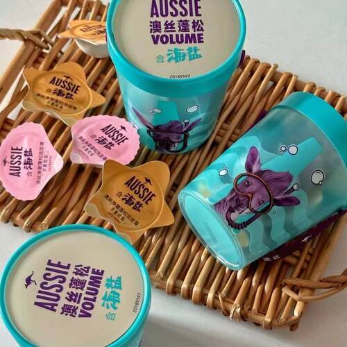 Aussie澳丝海盐袋鼠净澈蓬松洗发膏桶洗发水控油清洁15g*6