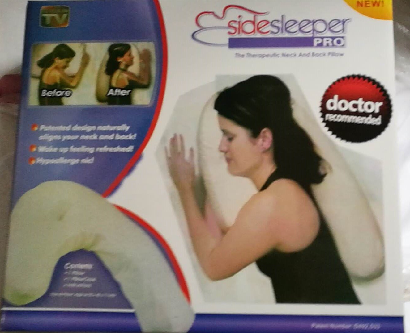 Side Sleeper Pro 侧睡辅助枕 侧 睡枕U型枕头 护腰枕 床上睡眠
