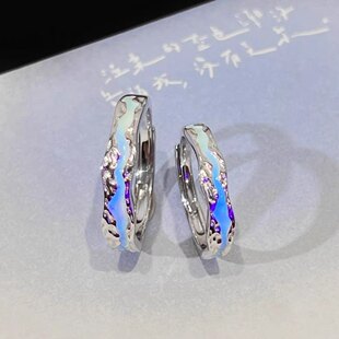 s999足银光年之境情侣对戒男女小众高级夜光银戒指情人节生日礼物