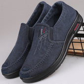 一脚蹬开车休闲鞋 老北京布鞋 秋冬新水洗牛仔帆布鞋 男鞋 男士 爸爸鞋