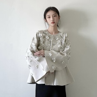 百搭重工钉珠斗篷外套 国风时尚 秋冬2025新款 高端轻奢新中式