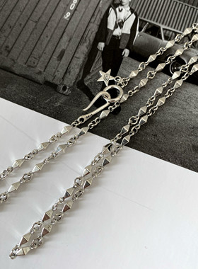 925纯银几何菱形项链男女锁骨链