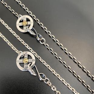 不同銀匠 S925純銀復(fù)古3mm太角項(xiàng)鏈百搭配鏈泰銀男女毛衣鏈非高橋