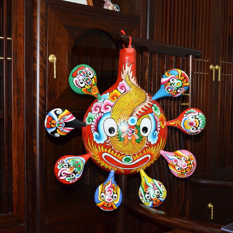 纯手工绘画京剧社火马勺脸谱插花装饰挂件酒店餐饮中国风民俗