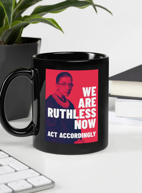 RUTHLESS美国女大法官金斯伯格RBG陶瓷MUG马克杯子带盖带勺男女