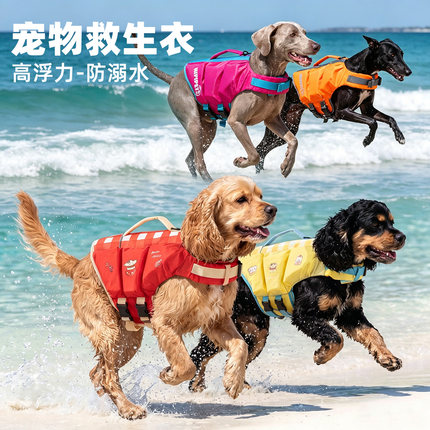 宠物狗救生衣小狗泳衣游泳夏季防溺水大型浮力衣柯基雨衣潜浮冲浪