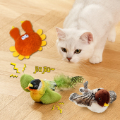 智能电动抖抖鸟猫玩具老鼠小鸟会叫解闷自嗨耐抓仿真狗猫玩逗猫棒