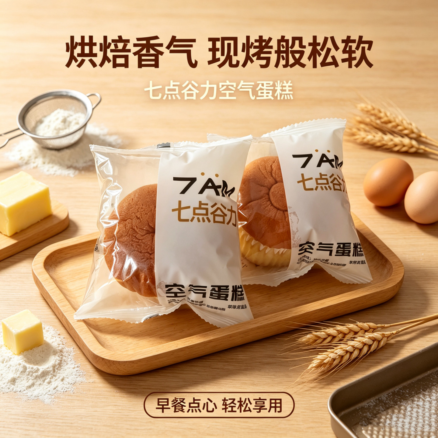 七点谷力空气蛋糕散装称重早餐点心休闲零食松软糕点2斤整箱4斤