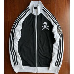 日牌美式复古vintage古着哥特朋克骷髅黑白春秋款y2k立领插肩外套