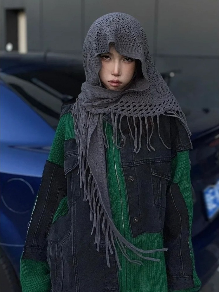 废土风围巾亚文化凹造型流苏街头