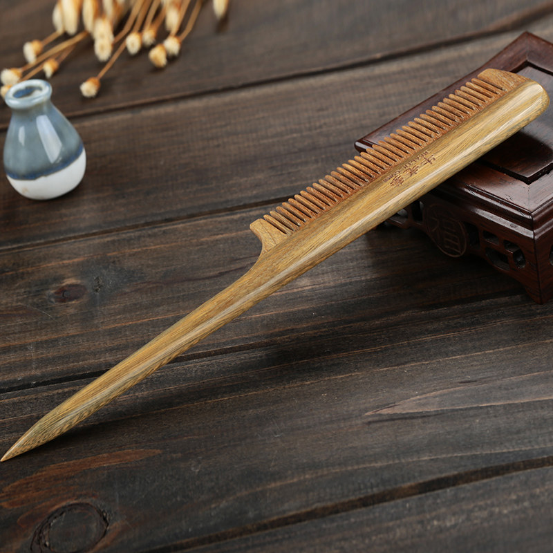 녹색 백단 빗 백단 머리핀 빗 뾰족한 머리 뾰족한 꼬리 빗 나무 빗  어린이 빗 소녀의 머리 빗