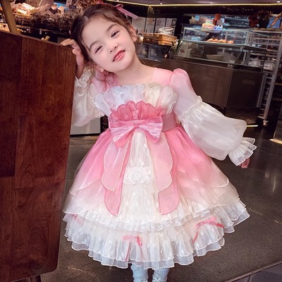 女孩生日礼服裙蓬蓬网纱连衣裙子