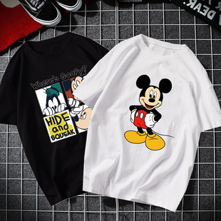 女班服 t恤圆领套头打底衫 夏装 韩国ulzzang牛转乾坤唐老鸭米奇短袖