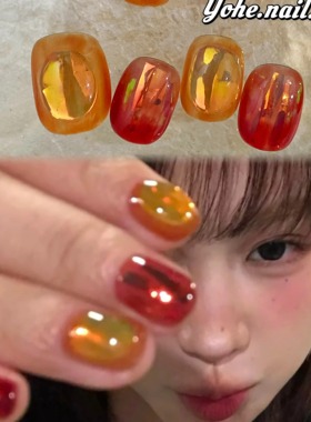 橘子糖小众ins风穿戴甲美甲