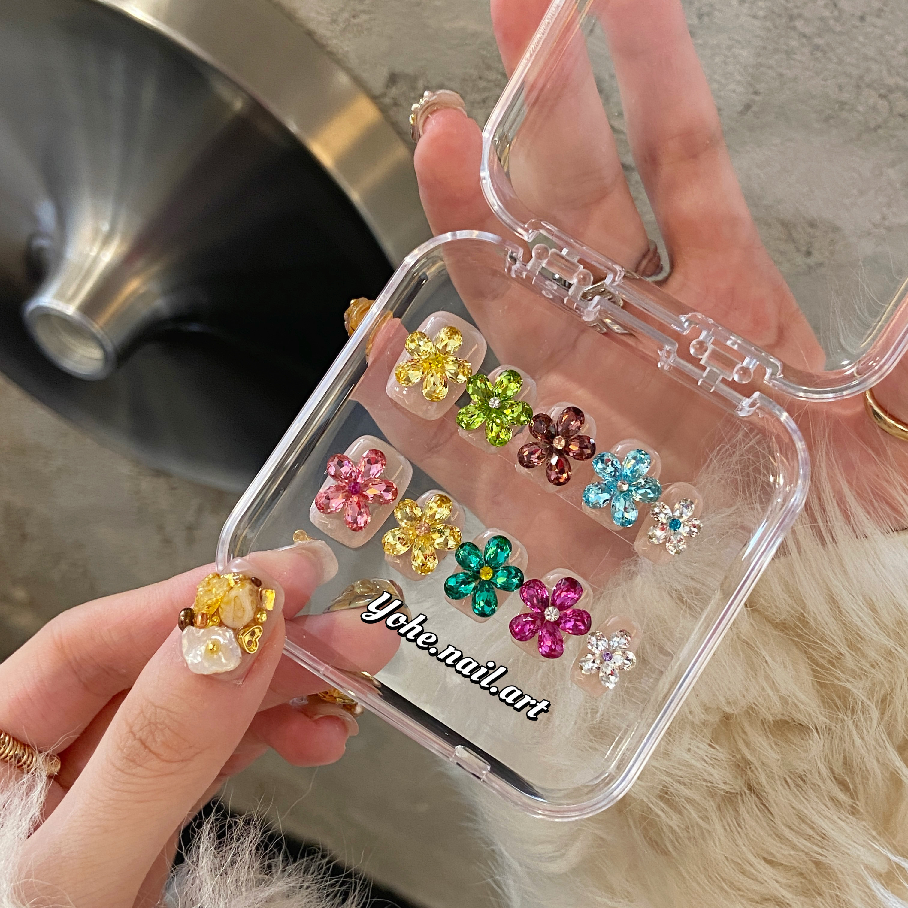 宥荷Studio 新年限定 一路生花穿戴甲美甲定制假指甲手工定制短甲,彩妆/香水/美妆工具,穿戴甲/甲片,淘宝优惠券,粉丝福利购,淘宝优惠卷