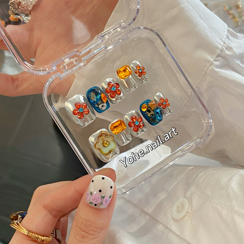 银姬花高级感穿戴甲美甲