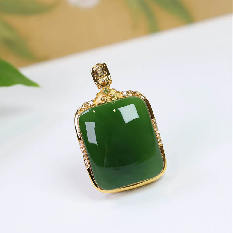 原创设计翡翠金镶玉项链送老婆