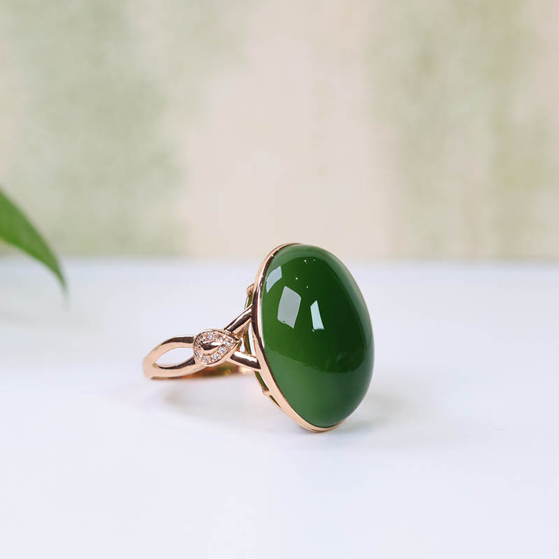 原创设计翡翠金镶玉手饰送妈妈