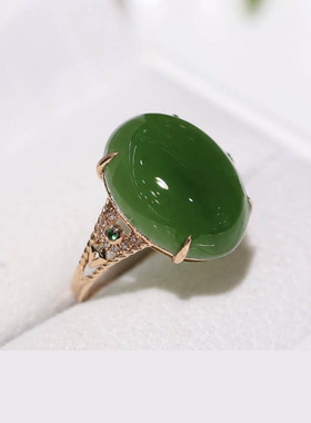 原创设计翡翠金镶玉送妈妈