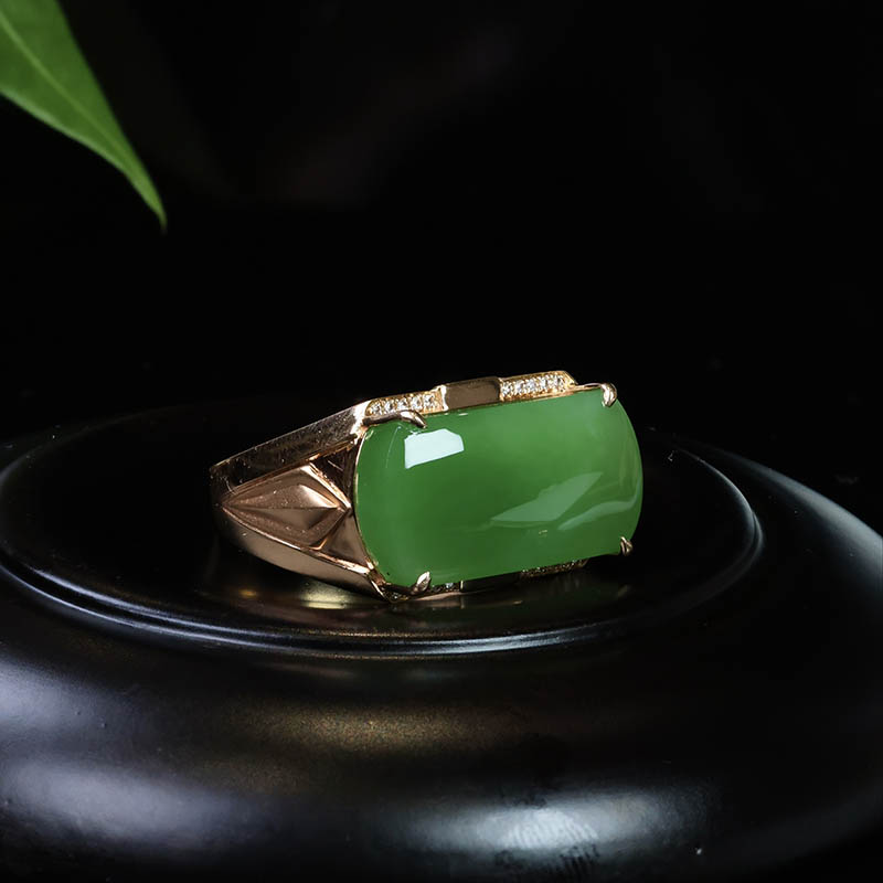 原创设计翡翠金镶玉手饰送爸爸