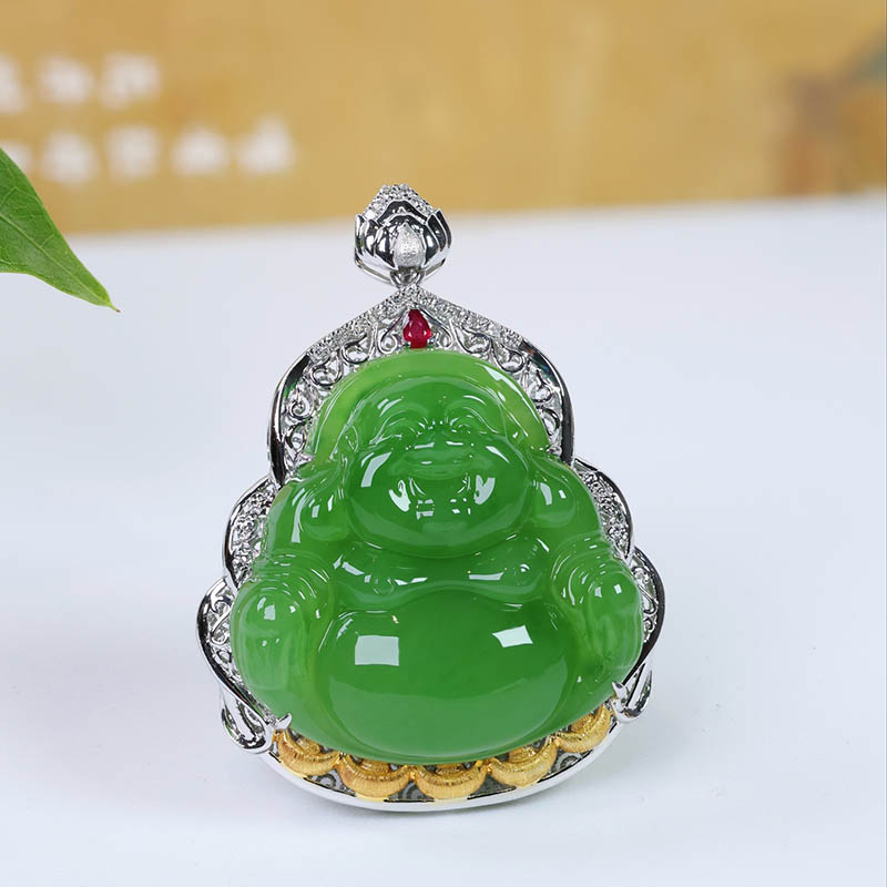 原创设计翡翠金镶玉项链送老婆