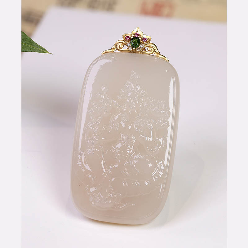原创设计翡翠金镶玉项链送老婆