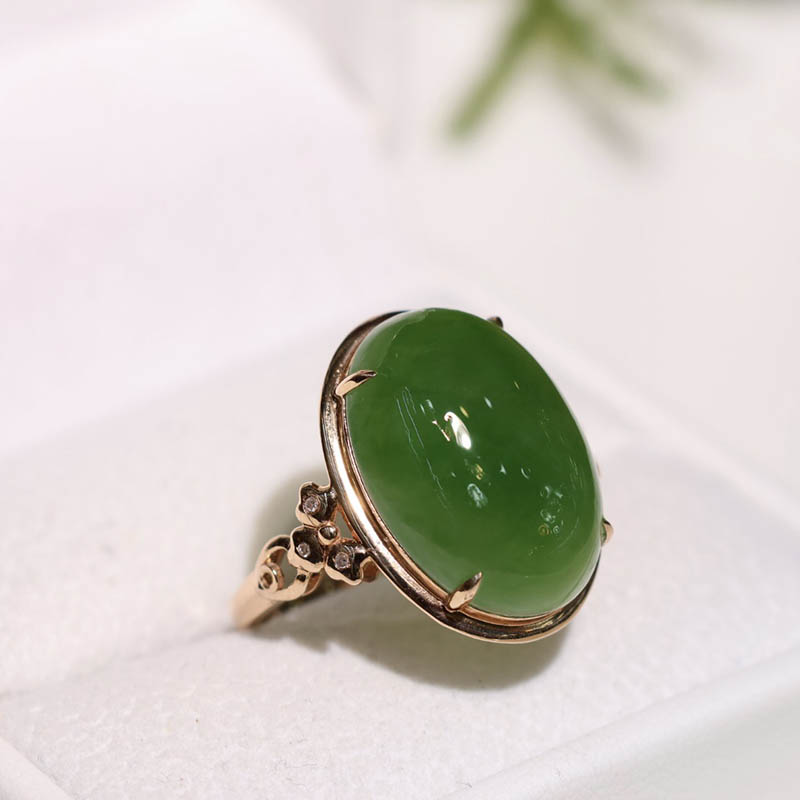 原创设计翡翠金镶玉手饰送老婆礼