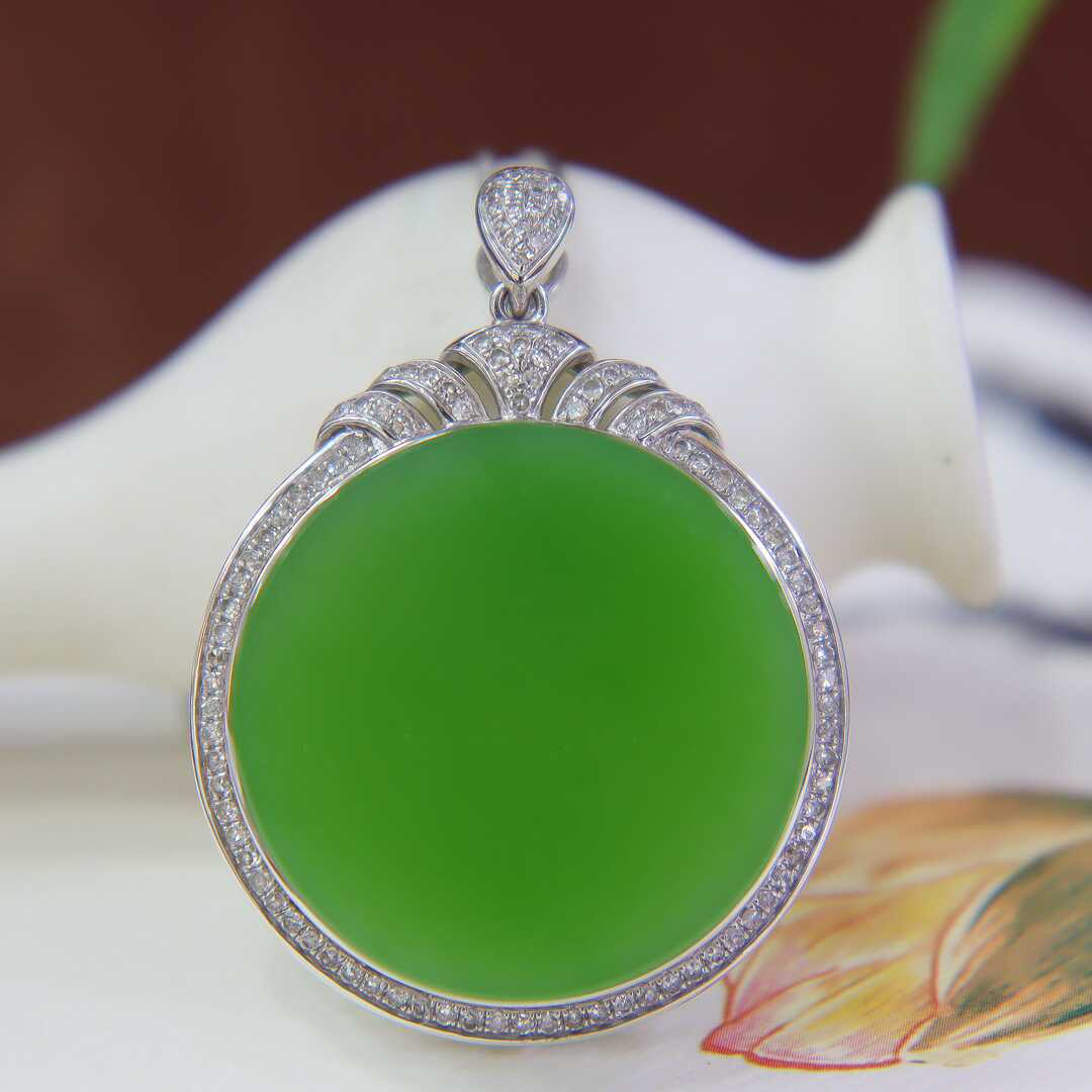 原创设计翡翠金镶玉送老婆礼物